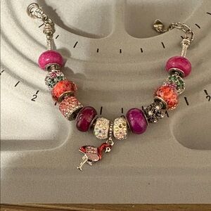 Charming Pink and Silver Beaded Bracelet